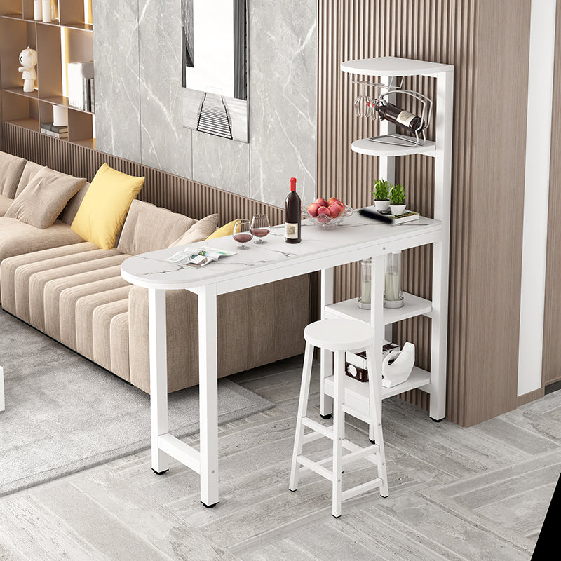 1/2 Piece Pub Dining Set Glam Style Bar Table with Metal Stool