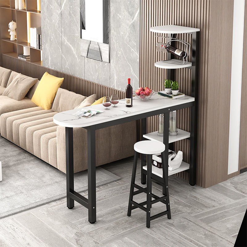 1/2 Piece Pub Dining Set Glam Style Bar Table with Metal Stool