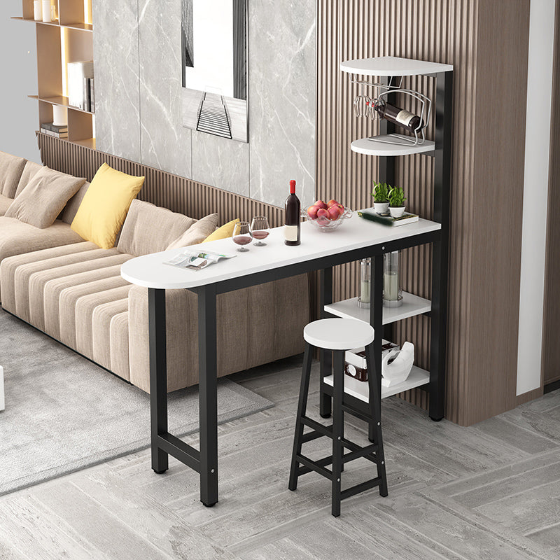 1/2 Piece Pub Dining Set Glam Style Bar Table with Metal Stool