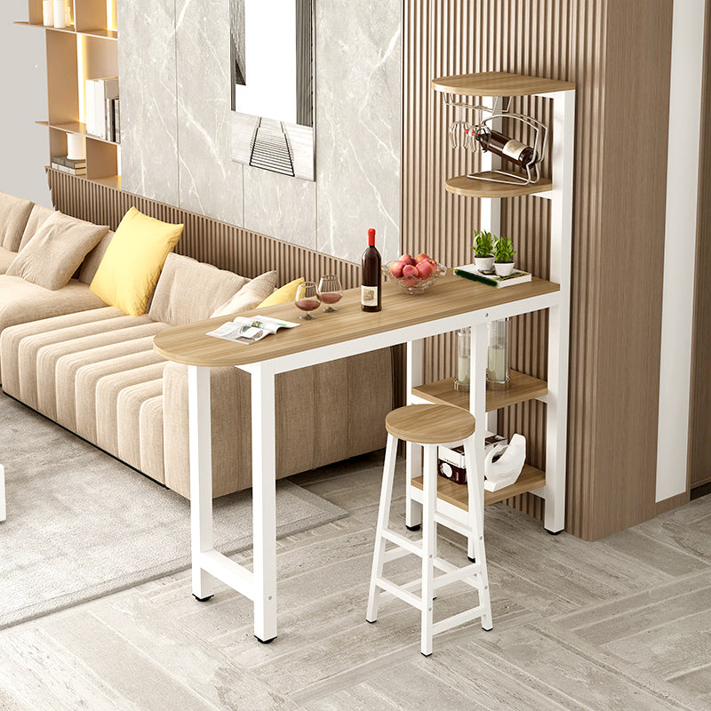 1/2 Piece Pub Dining Set Glam Style Bar Table with Metal Stool