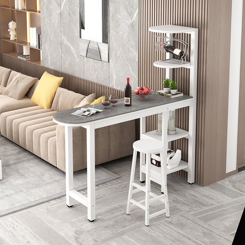 1/2 Piece Pub Dining Set Glam Style Bar Table with Metal Stool