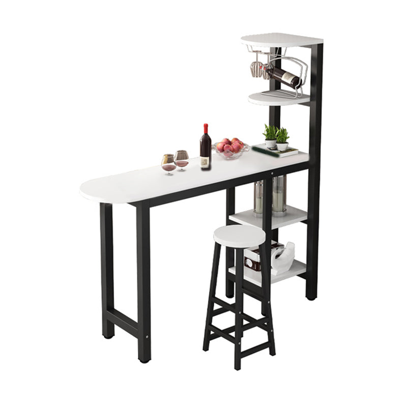 1/2 Piece Pub Dining Set Glam Style Bar Table with Metal Stool