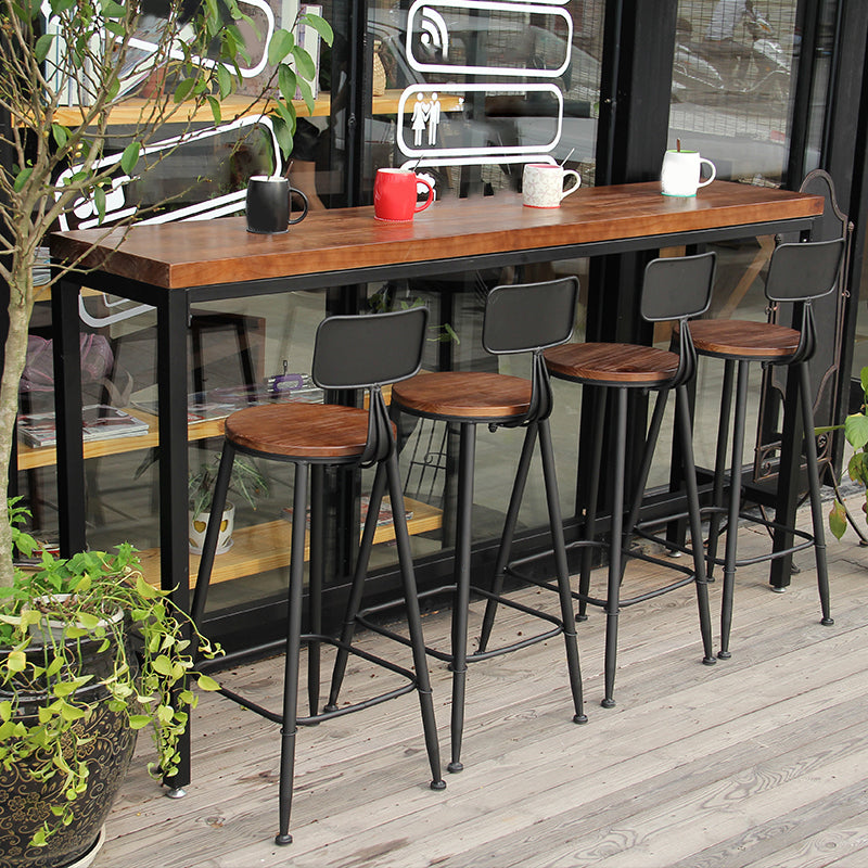 Rectangle Bar Pub Table Set 1/5 Pcs Iron Frame Bar Table and Stools