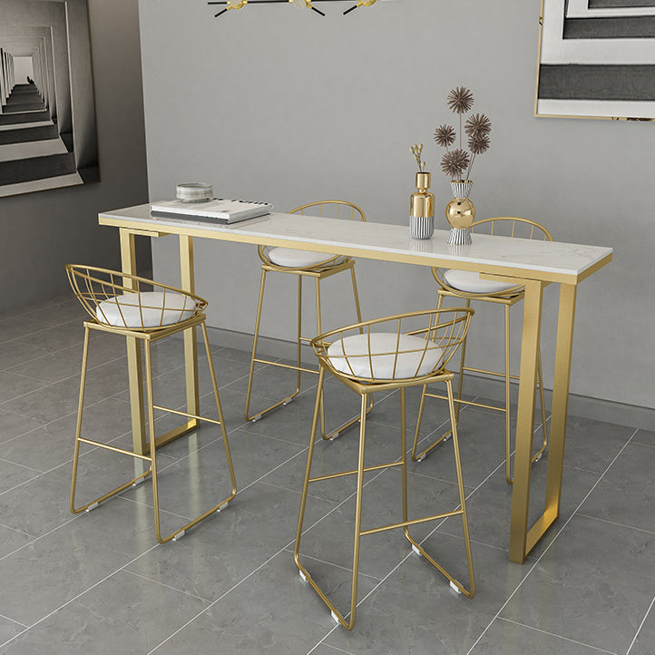 Rectangle Pub Height Dining Table Glam Bistro Bar Height Cocktail Table