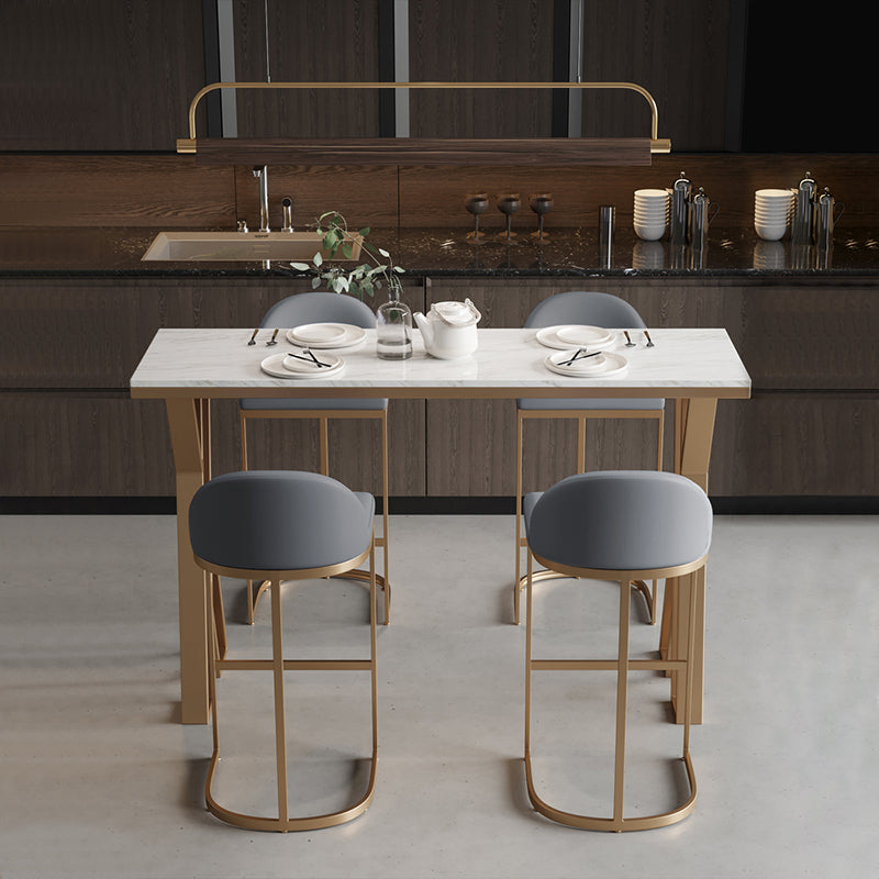 Glam Stone Bar Dining Table Rectangle Bar Table for Cafe And Bar