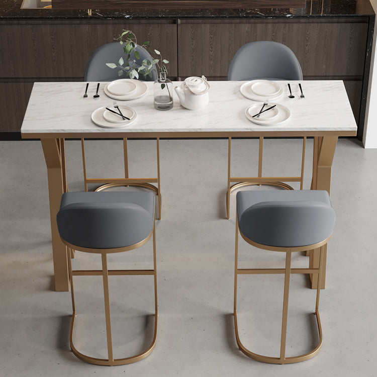 Glam Stone Bar Dining Table Rectangle Bar Table for Cafe And Bar