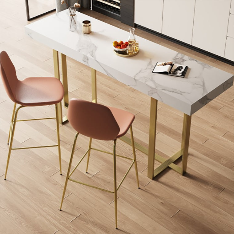 Rectangle Bistro Accent Dining Table Glam Pub Height Dining Table