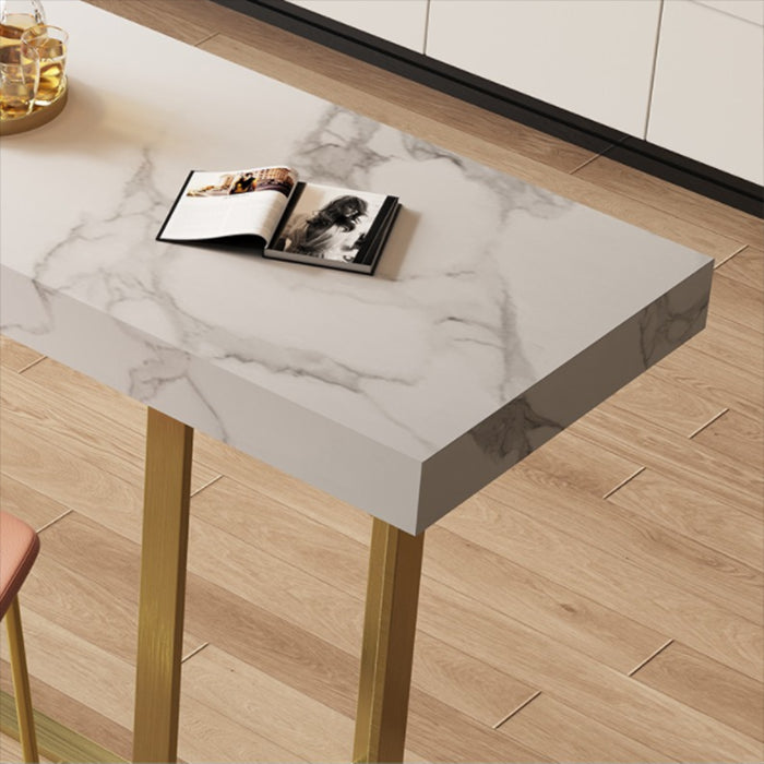 Rectangle Bistro Accent Dining Table Glam Pub Height Dining Table