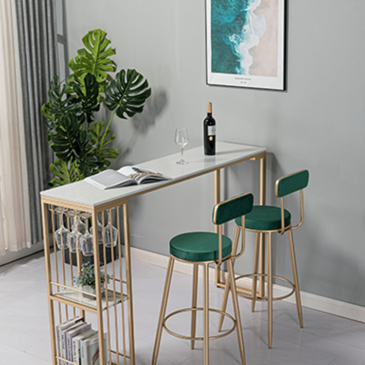 Rectangle Counter Wine Table Faux Marble Counter Height Dining Table