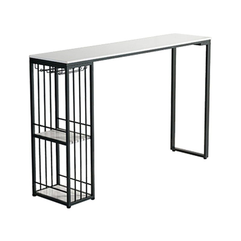 Rectangle Counter Wine Table Faux Marble Counter Height Dining Table