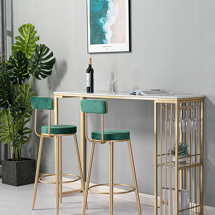 Rectangle Counter Wine Table Faux Marble Counter Height Dining Table