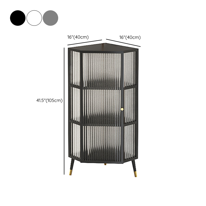 Contemporary Curio Cabinet Metal Corner Unit Buffet Cabinet for Dining Room