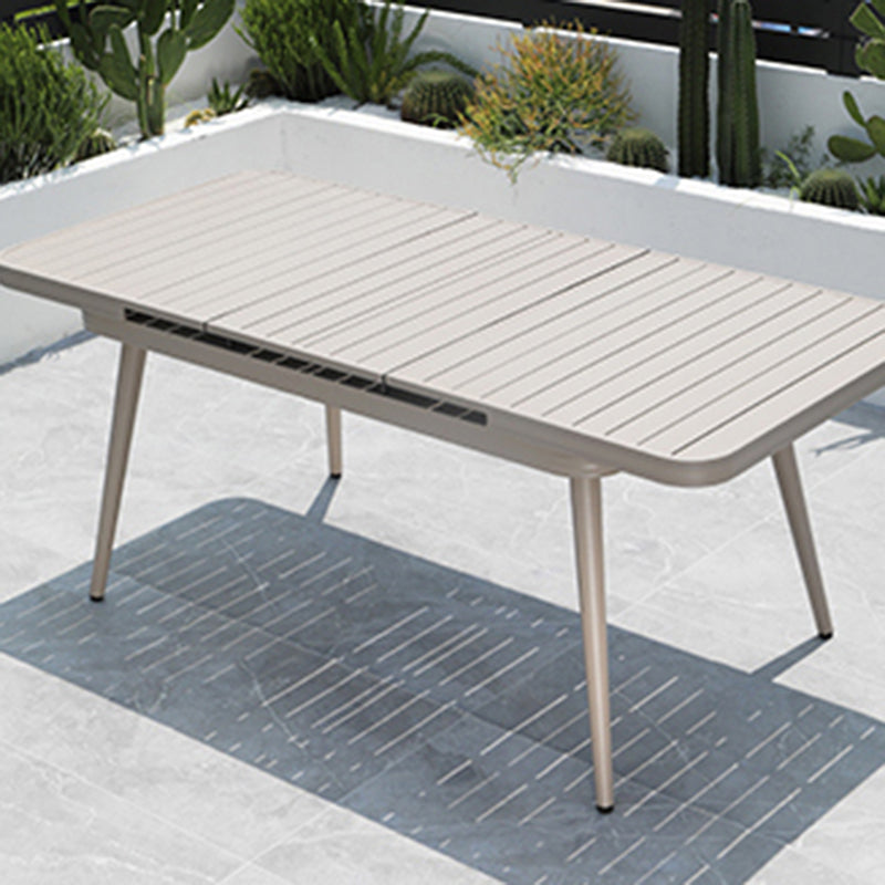 Modern Metal Dining Room Chair and Table Set with Standard Gray Table