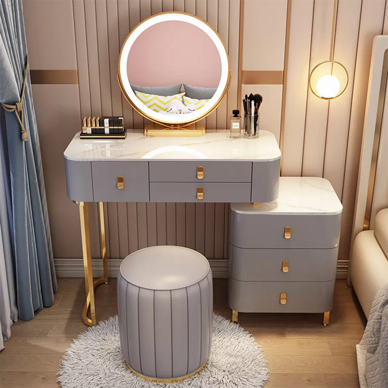 Contemporary Solid Wood With Drawer Bedroom Lighted Mirror Make-up Vanity