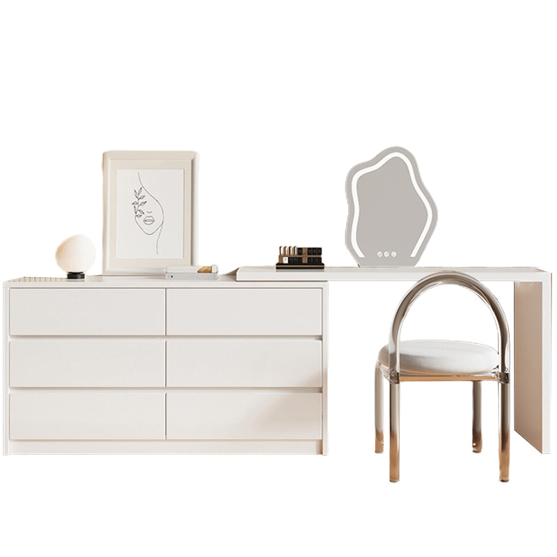 Modern Wood With Drawer White Bedroom Mirror Vanity Dressing Table
