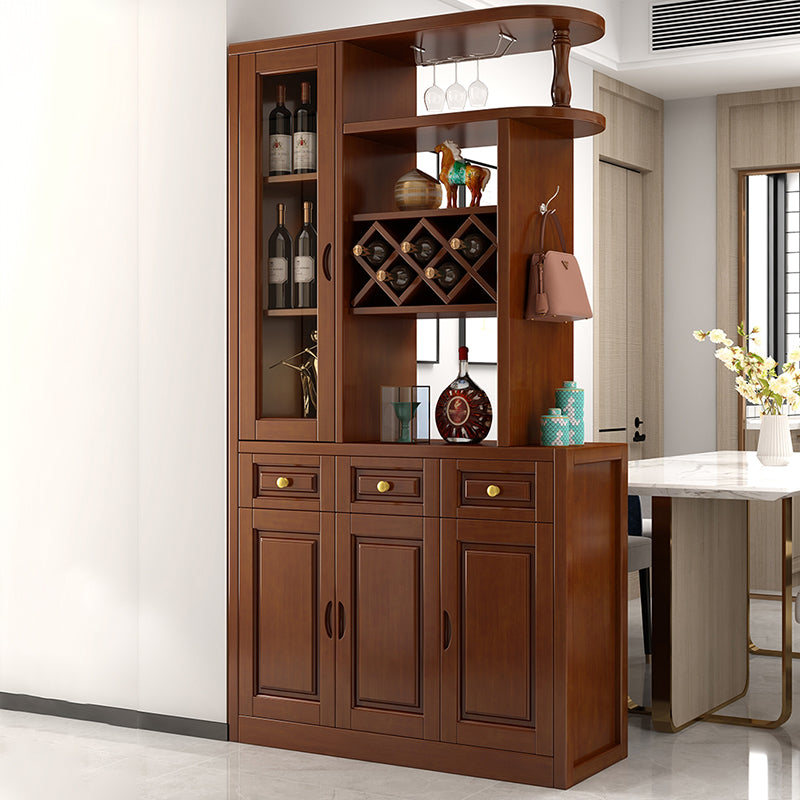 Contemporary 78.74" H Cabinet Solid Wood Accent Cabinet with Drawers and doors