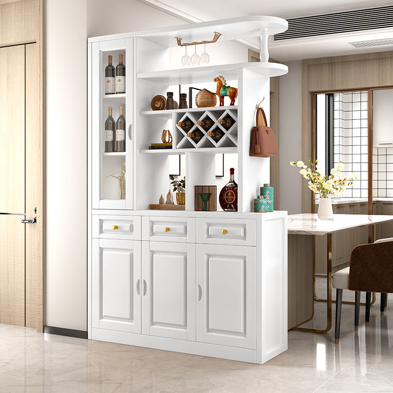 Contemporary 78.74" H Cabinet Solid Wood Accent Cabinet with Drawers and doors