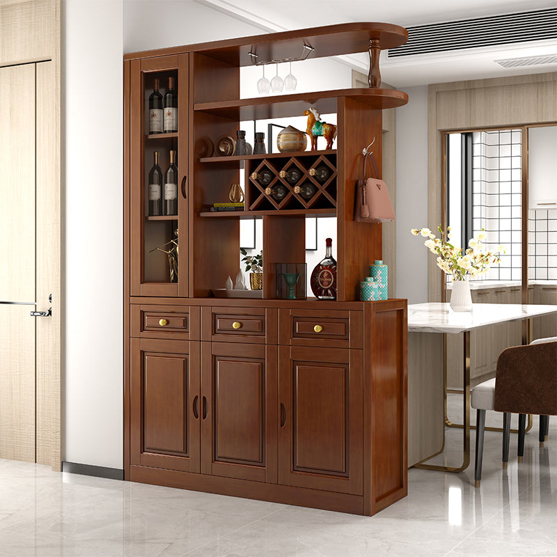 Contemporary 78.74" H Cabinet Solid Wood Accent Cabinet with Drawers and doors