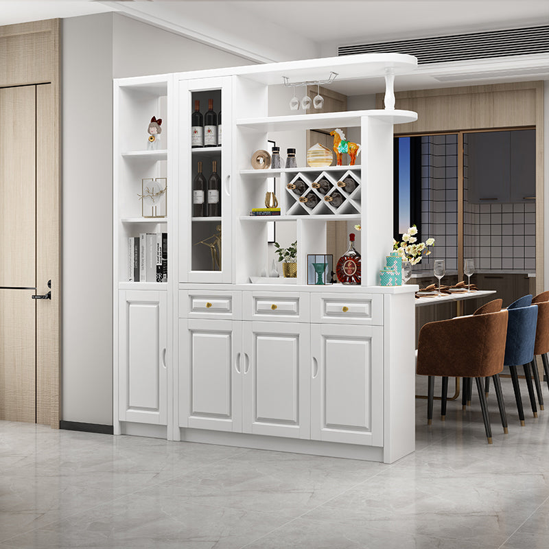 Contemporary 78.74" H Cabinet Solid Wood Accent Cabinet with Drawers and doors