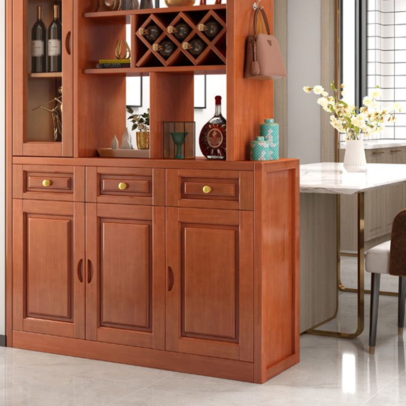 Contemporary 78.74" H Cabinet Solid Wood Accent Cabinet with Drawers and doors