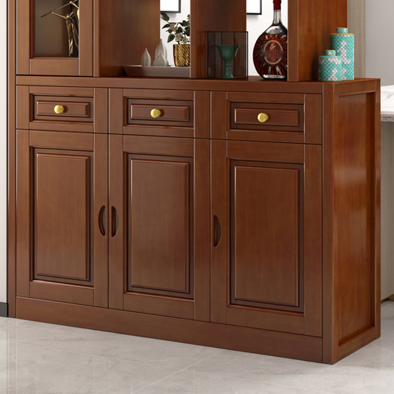 Contemporary 78.74" H Cabinet Solid Wood Accent Cabinet with Drawers and doors
