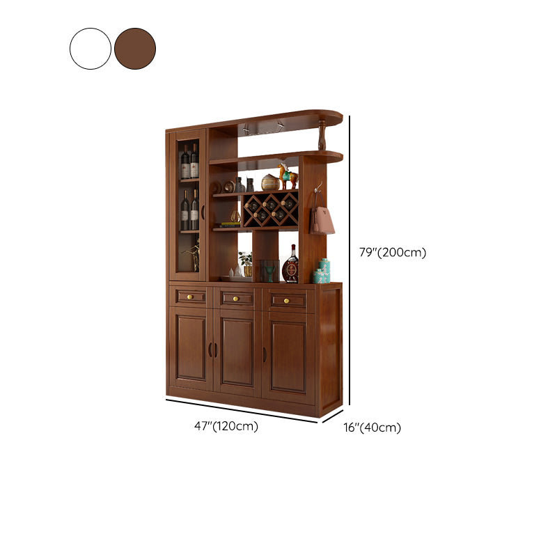 Contemporary 78.74" H Cabinet Solid Wood Accent Cabinet with Drawers and doors