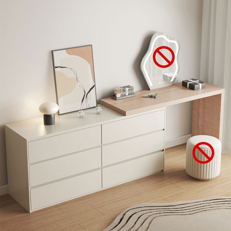Contemporary Solid Wood White With Drawer Bedroom Makeup Vanity Desk
