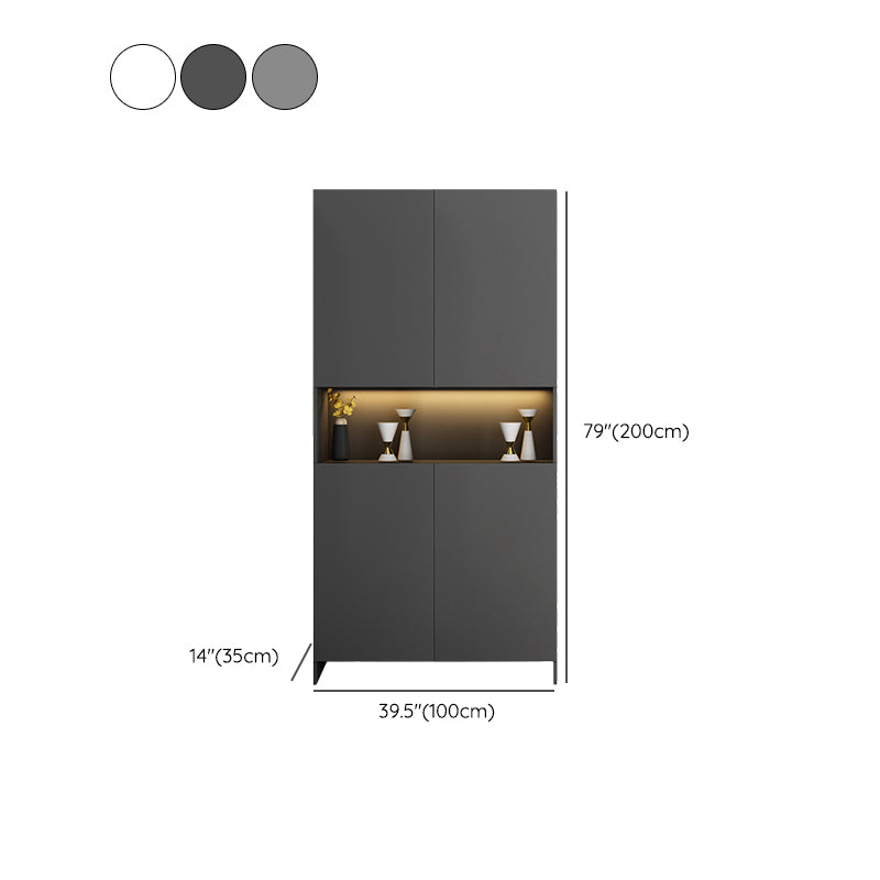 Contemporary 2-Door 78.74" H Cabinet Wooden Accent Cabinet with Drawer