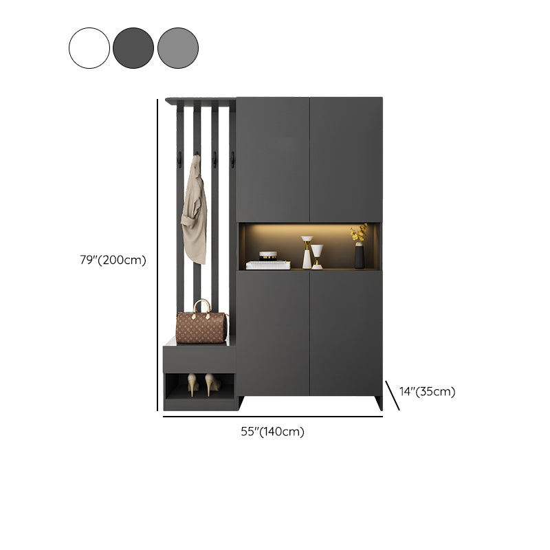 Contemporary 2-Door 78.74" H Cabinet Wooden Accent Cabinet with Drawer