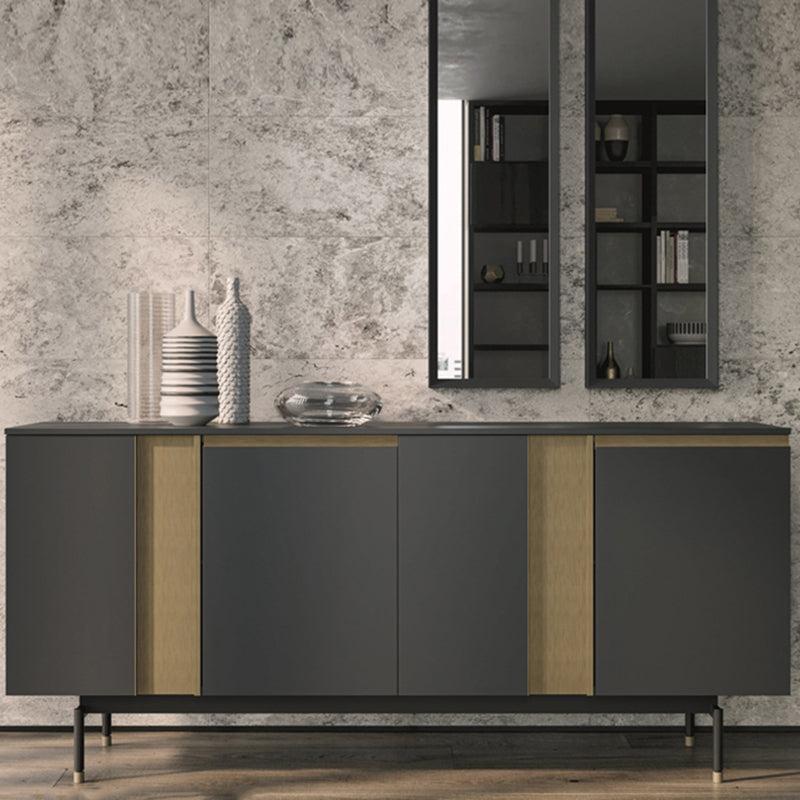 Standard Cabinet Metal and Solid Wood Accent Cabinet with Doors
