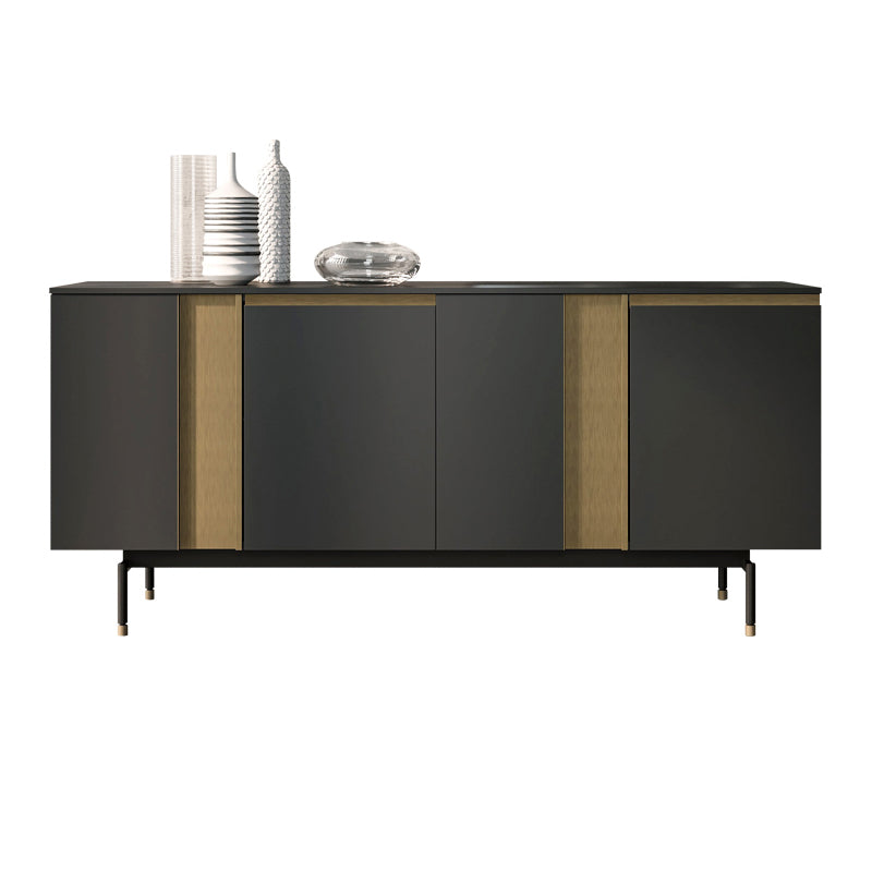 Standard Cabinet Metal and Solid Wood Accent Cabinet with Doors