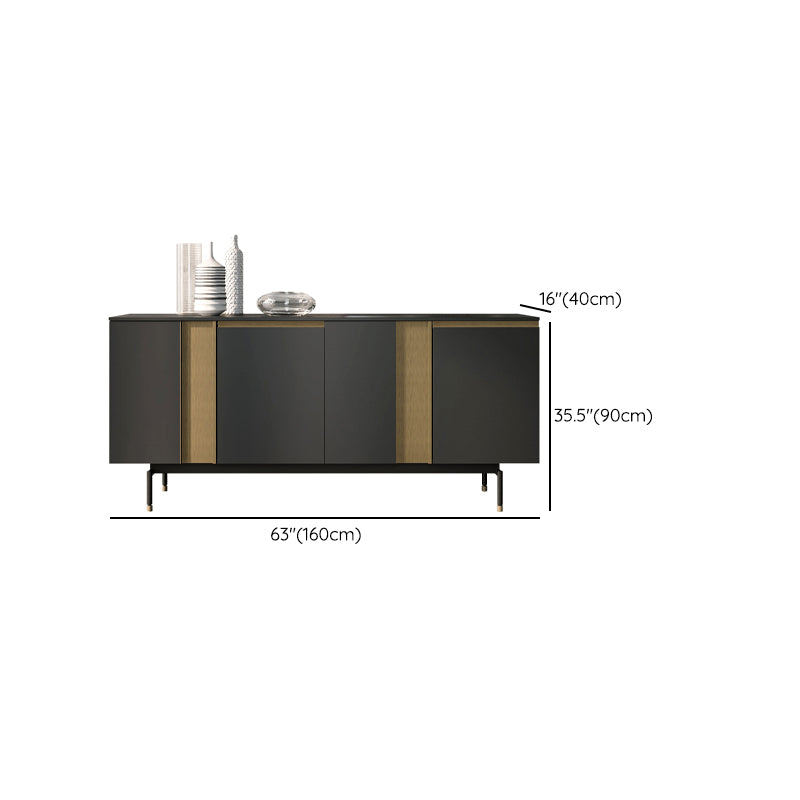 Standard Cabinet Metal and Solid Wood Accent Cabinet with Doors