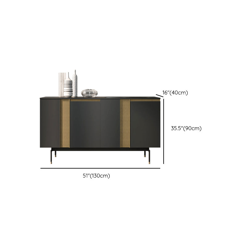 Standard Cabinet Metal and Solid Wood Accent Cabinet with Doors