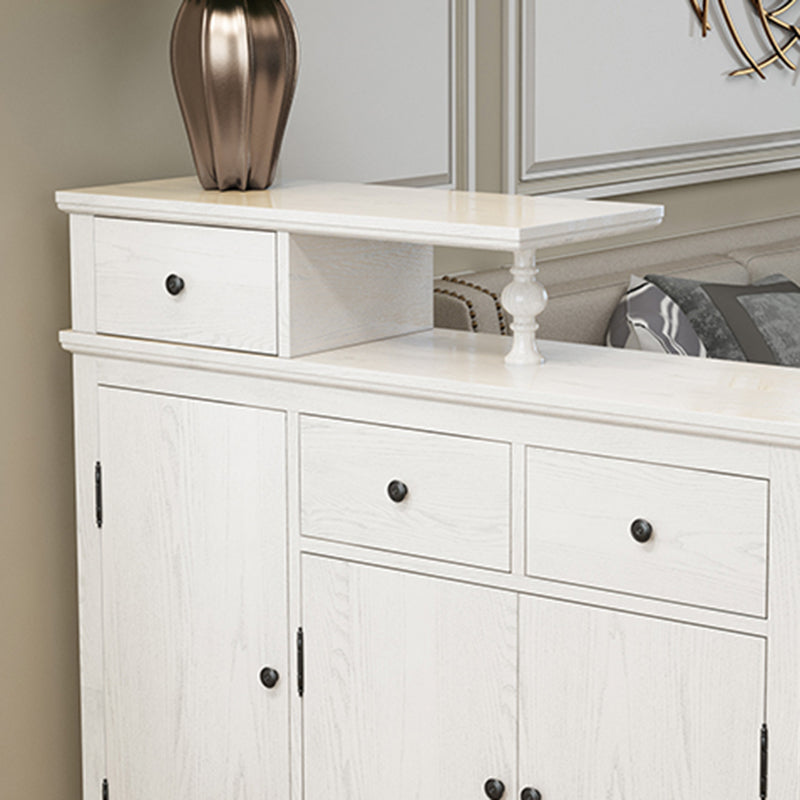 Distressed Wood Cabinet Wood 3 - Doors and 3 - Drawer Accent Cabinet