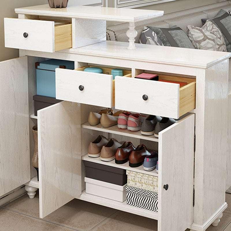 Distressed Wood Cabinet Wood 3 - Doors and 3 - Drawer Accent Cabinet