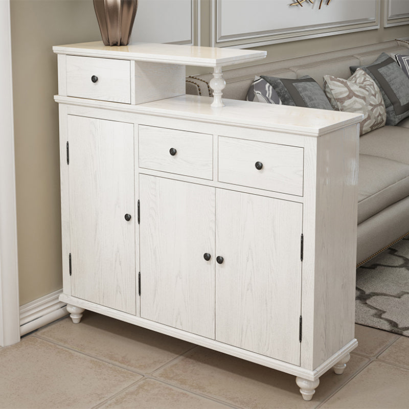 Distressed Wood Cabinet Wood 3 - Doors and 3 - Drawer Accent Cabinet