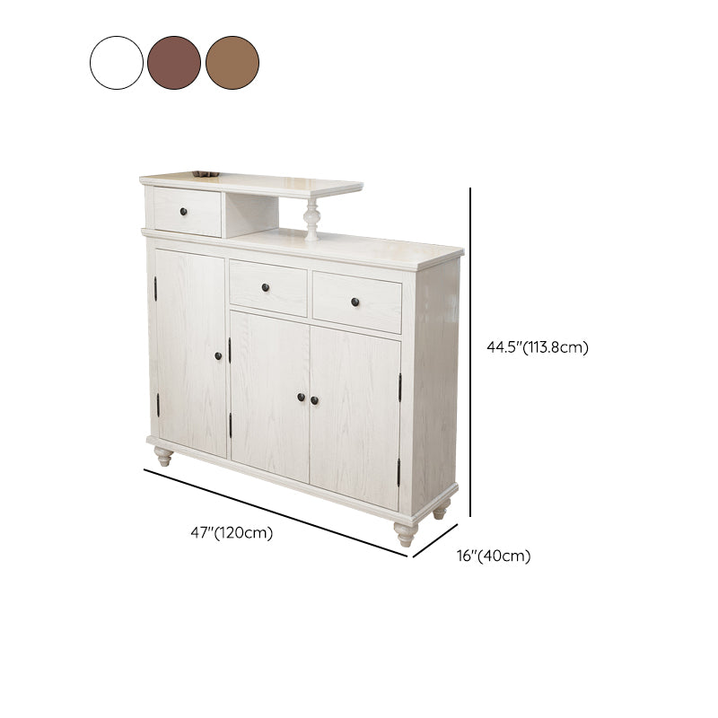 Distressed Wood Cabinet Wood 3 - Doors and 3 - Drawer Accent Cabinet
