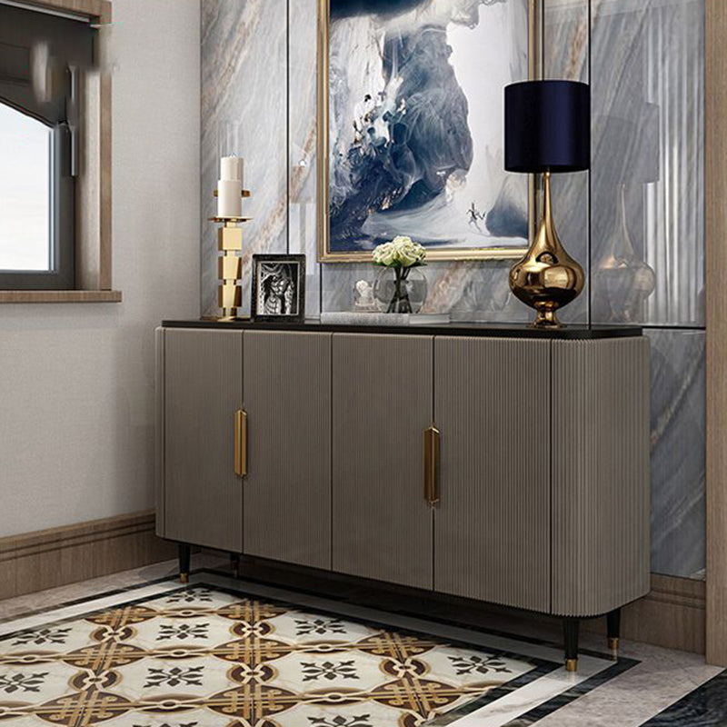 Modern Standard Accent Cabinet Wood Bar Pulls 4 - Doors Cabinet