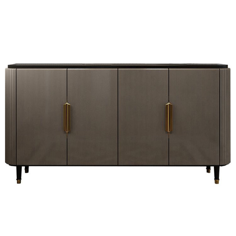 Modern Standard Accent Cabinet Wood Bar Pulls 4 - Doors Cabinet