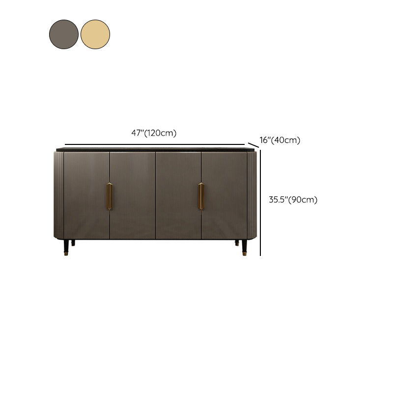 Modern Standard Accent Cabinet Wood Bar Pulls 4 - Doors Cabinet