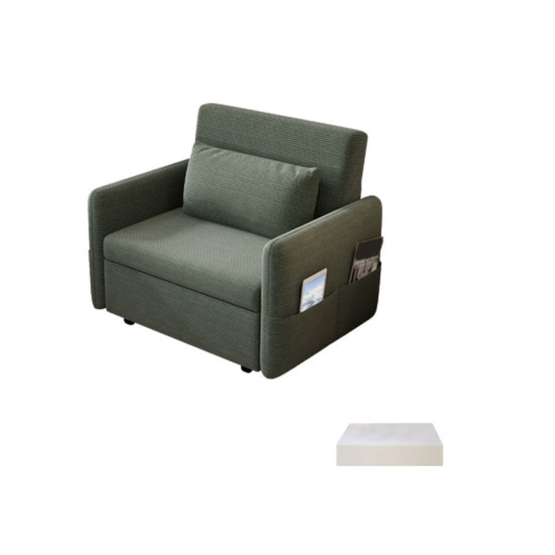 Glam Corduroy Pillow Back Sleeper Sofa Storage Sofa Bed in Green