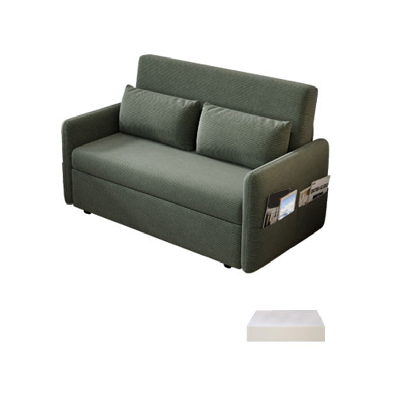 Glam Corduroy Pillow Back Sleeper Sofa Storage Sofa Bed in Green