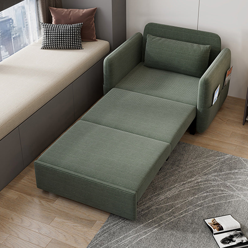Glam Corduroy Pillow Back Sleeper Sofa Storage Sofa Bed in Green