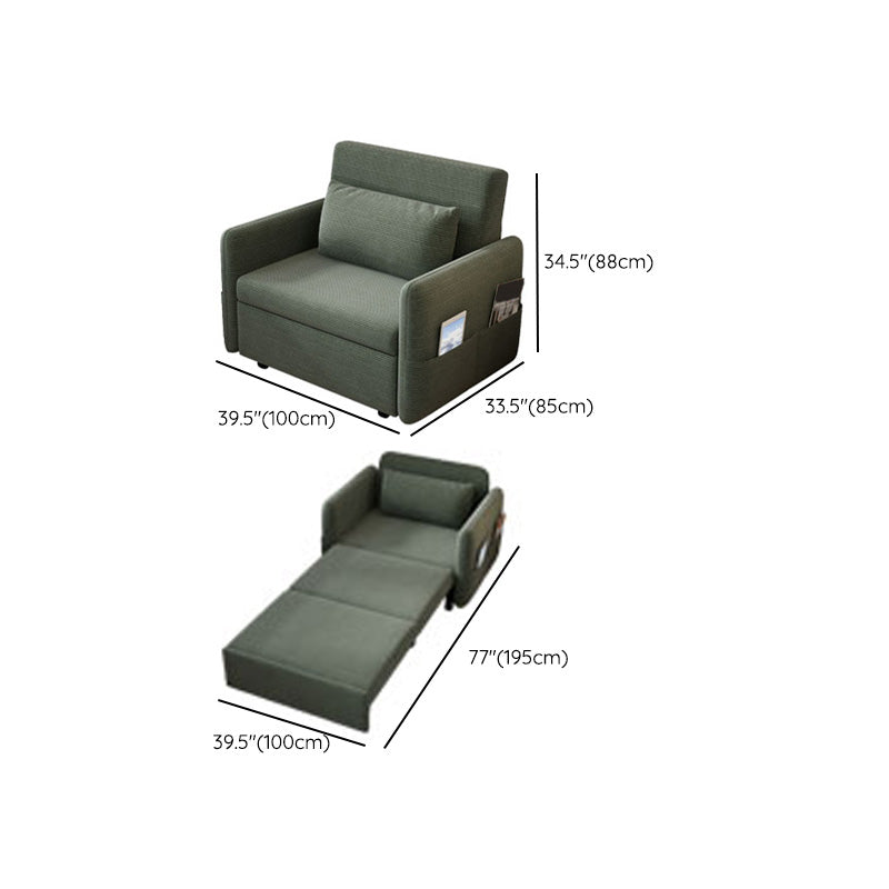 Glam Corduroy Pillow Back Sleeper Sofa Storage Sofa Bed in Green