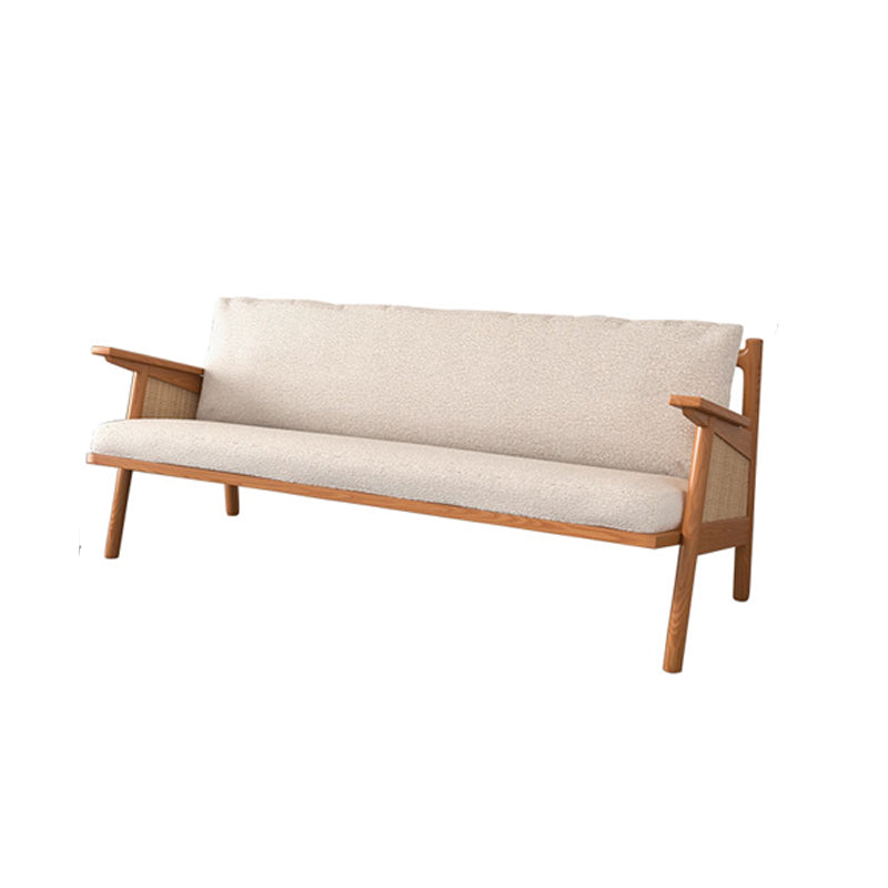 Tropical Living Room Sofa with Loose Back and Square Arm in Linen