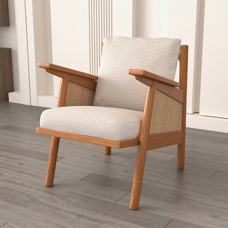 Tropical Living Room Sofa with Loose Back and Square Arm in Linen
