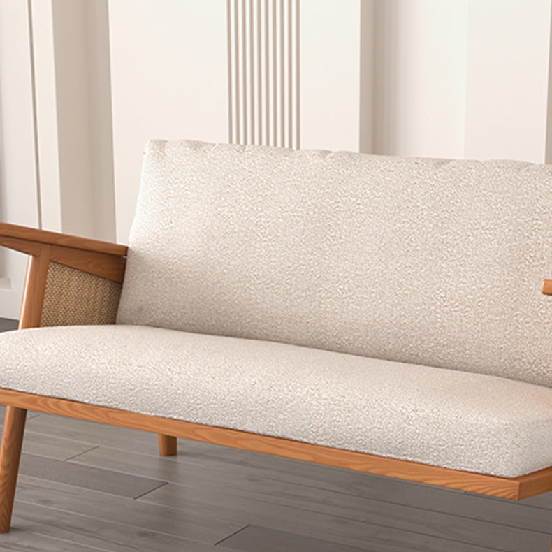 Tropical Living Room Sofa with Loose Back and Square Arm in Linen