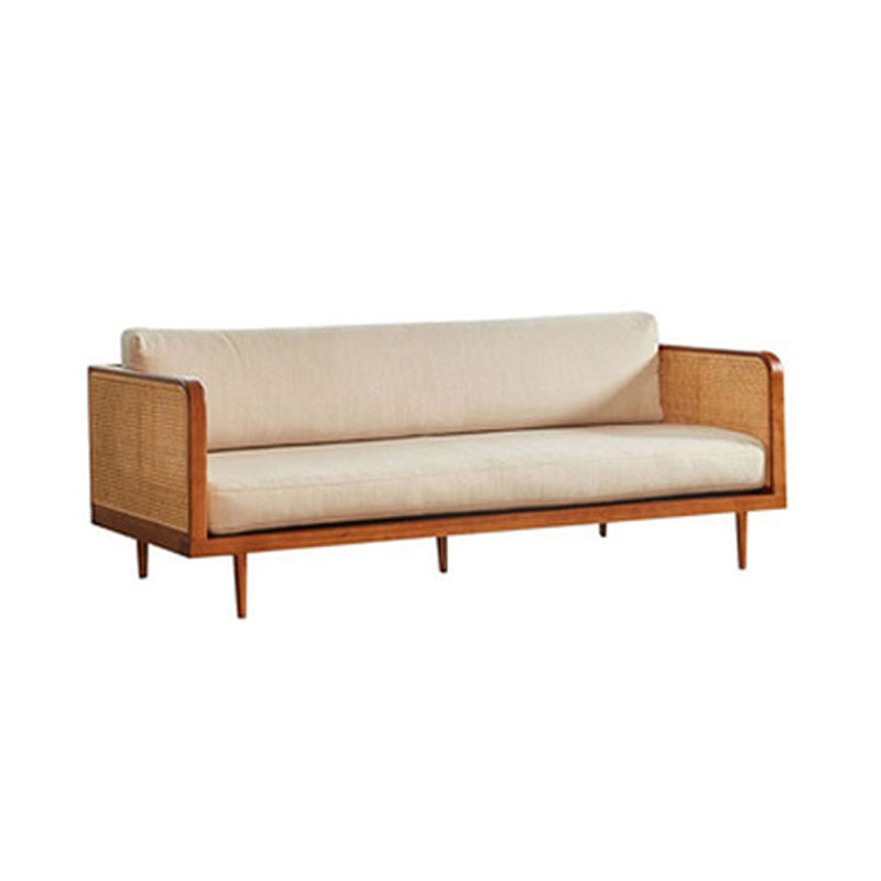 Solid Wood Square Arm Sofa Tropical Cushions Sofa for Living Room