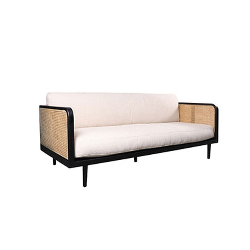 Solid Wood Square Arm Sofa Tropical Cushions Sofa for Living Room