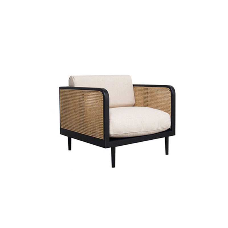 Solid Wood Square Arm Sofa Tropical Cushions Sofa for Living Room